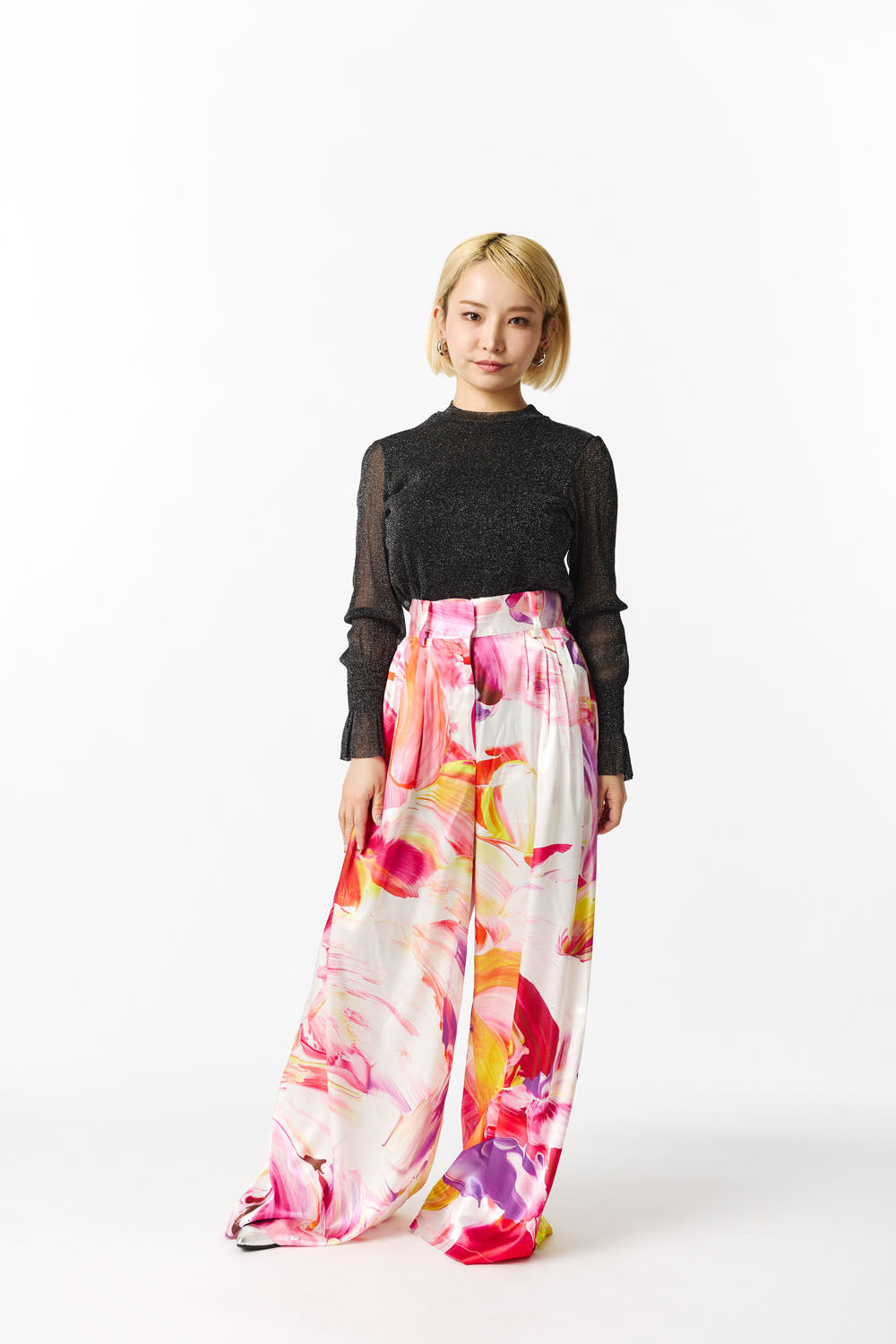 Wide Tucked Pants-fruit pool-