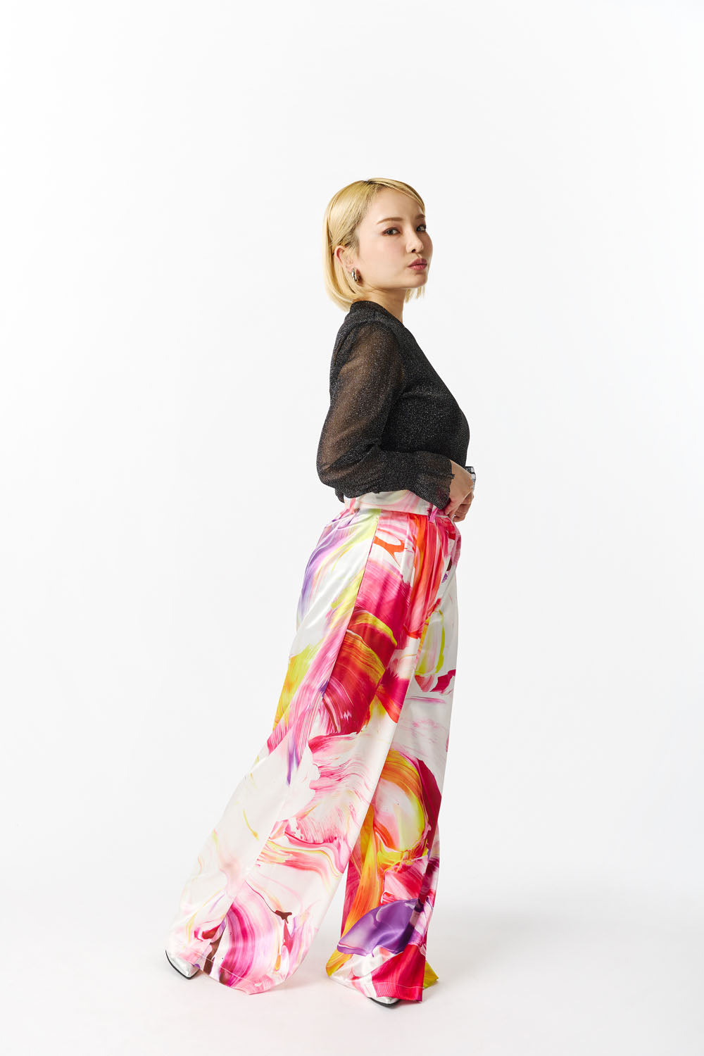 Wide Tucked Pants-fruit pool-