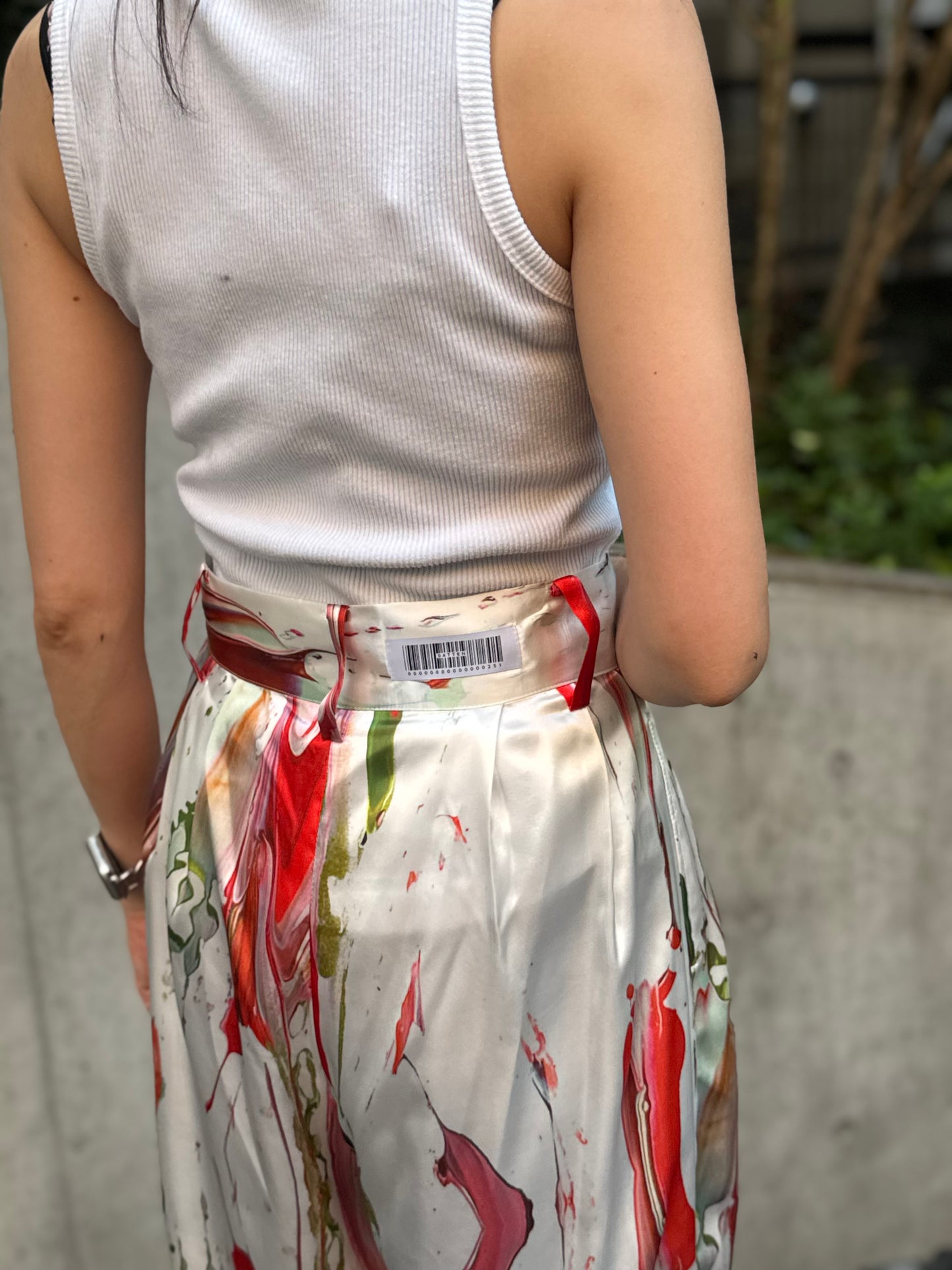 Wide Tucked Pants -orange-