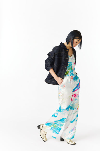 Satten Salopette-neon-
